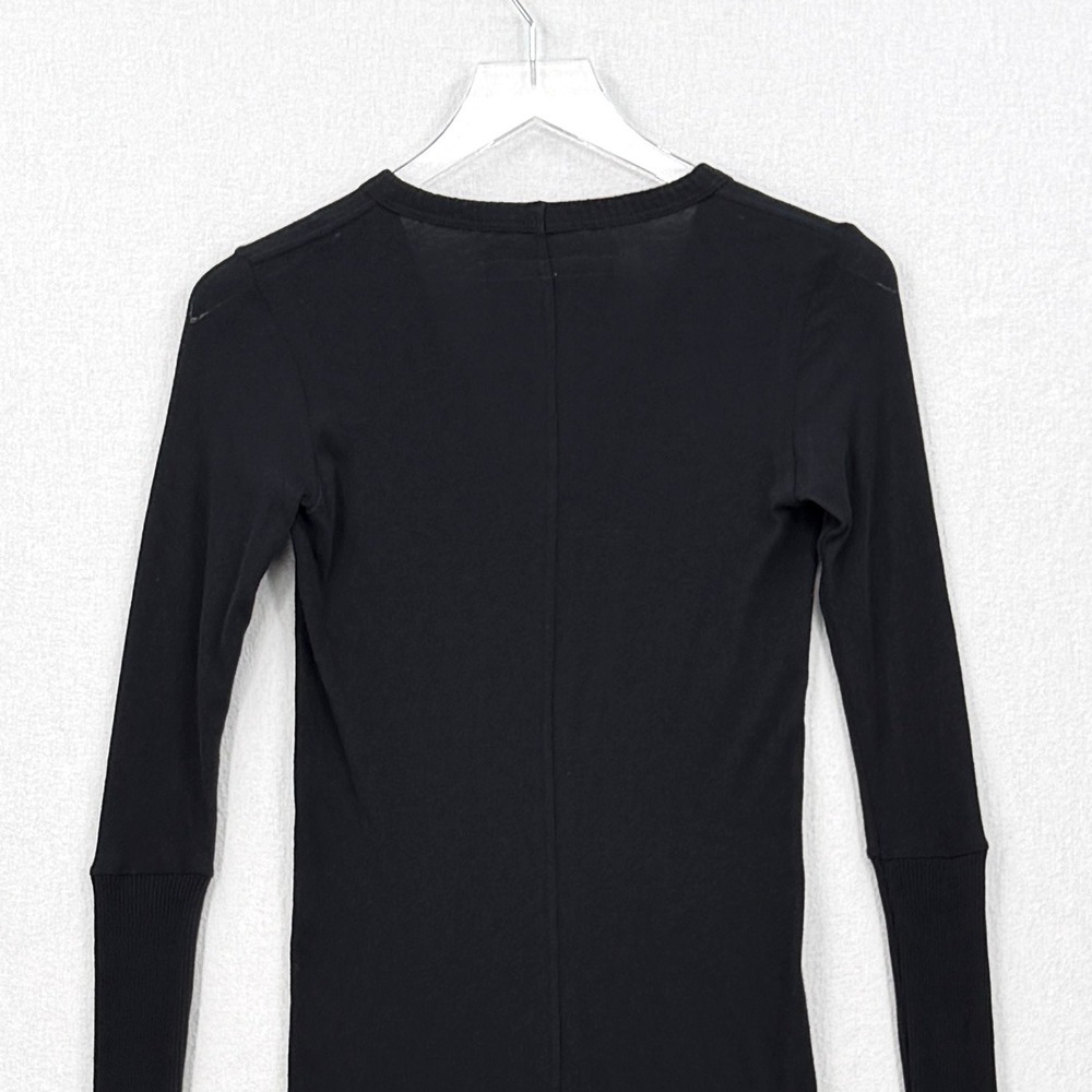 ENZA COSTA Cashmere Cuffed V Neck Top Womens Small Black Long Sleeve Luxury - Picture 8 of 15